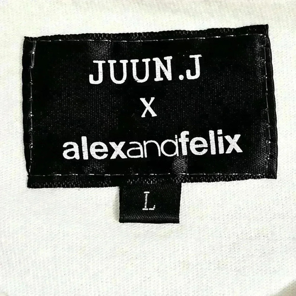 JUUN.J x alexandfelix Mens Graphic Cotton Short Sleeve Whte T-shirt Large - Picture 4 of 4